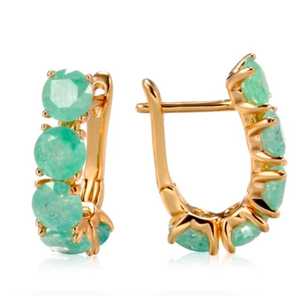COPY - 585 gold earrings Italian gold with Jade